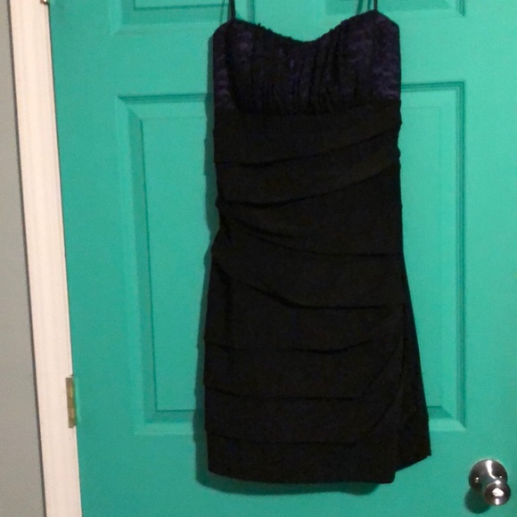 Dresses & Skirts - Tight black and purple strapless short dress